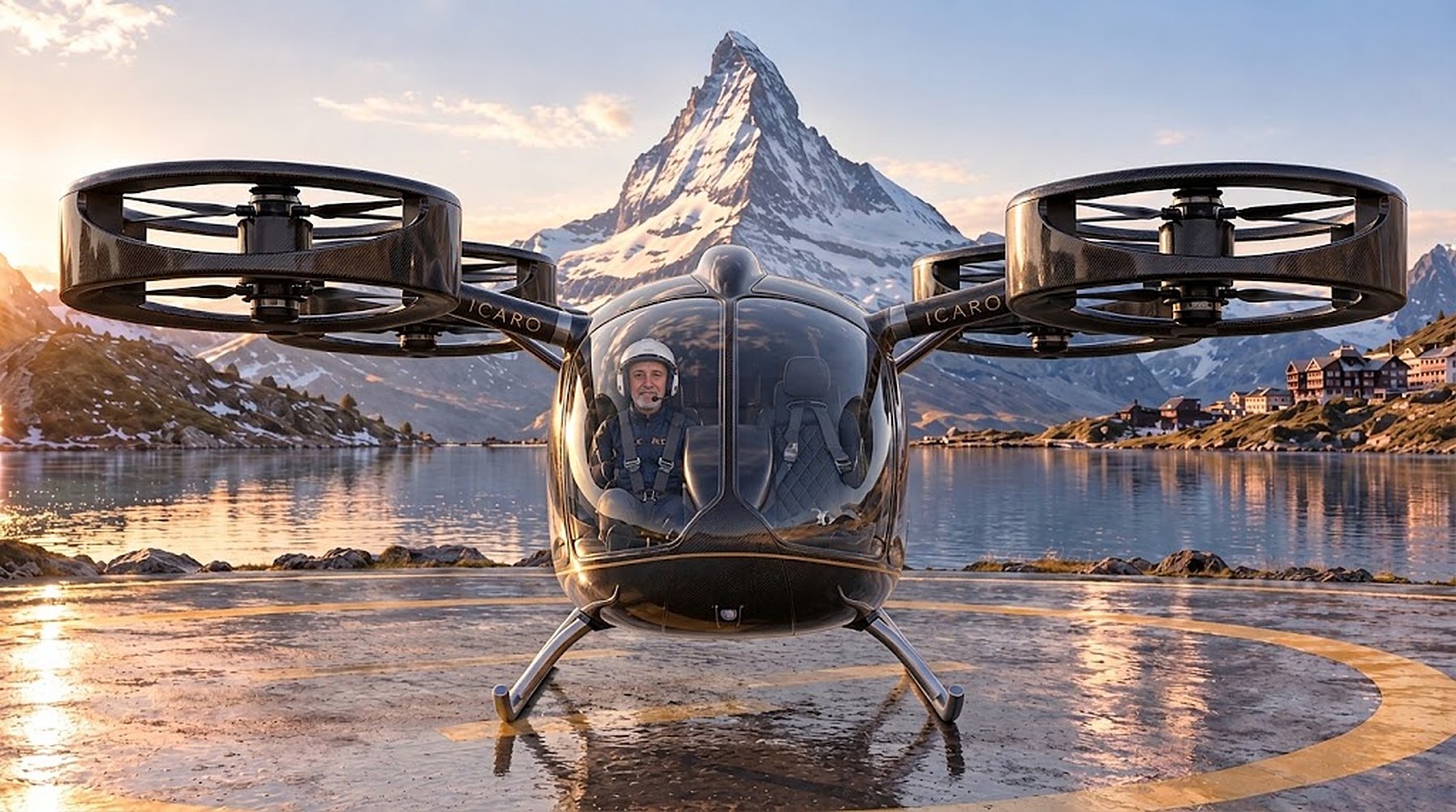 ICARO — front, with the founder at the controls
